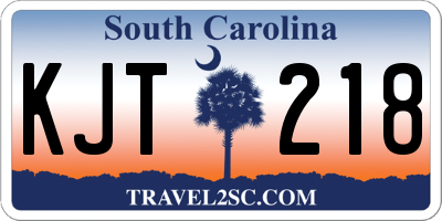 SC license plate KJT218