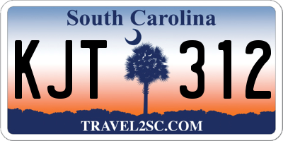 SC license plate KJT312