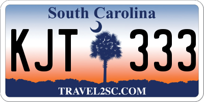 SC license plate KJT333