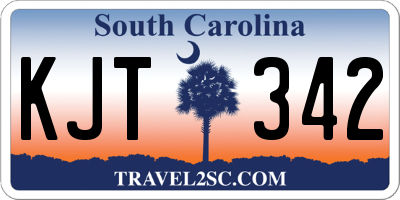 SC license plate KJT342