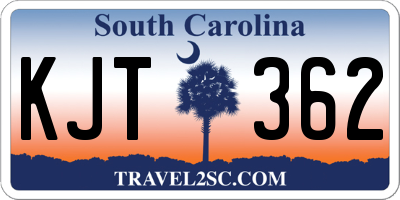 SC license plate KJT362