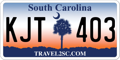 SC license plate KJT403