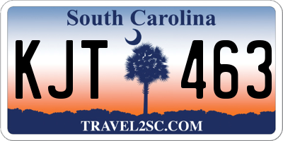 SC license plate KJT463