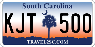 SC license plate KJT500