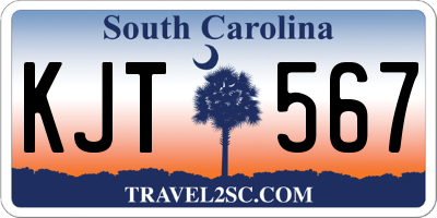SC license plate KJT567