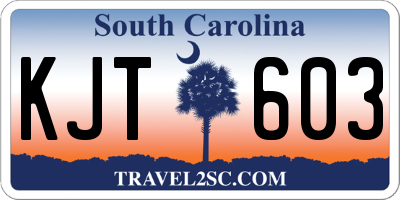 SC license plate KJT603