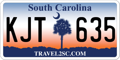 SC license plate KJT635