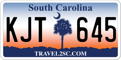 SC license plate KJT645