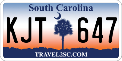 SC license plate KJT647