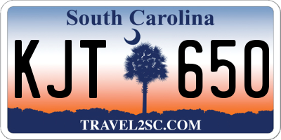 SC license plate KJT650