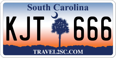 SC license plate KJT666