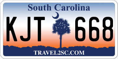 SC license plate KJT668