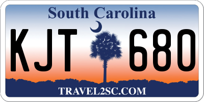 SC license plate KJT680