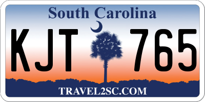 SC license plate KJT765