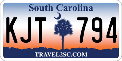 SC license plate KJT794