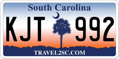 SC license plate KJT992