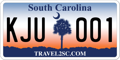 SC license plate KJU001