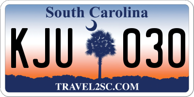 SC license plate KJU030