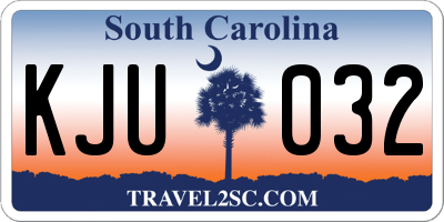 SC license plate KJU032