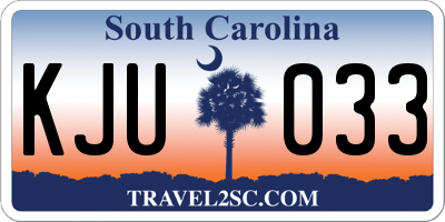 SC license plate KJU033