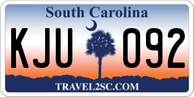 SC license plate KJU092