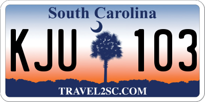 SC license plate KJU103