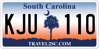 SC license plate KJU110