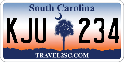 SC license plate KJU234