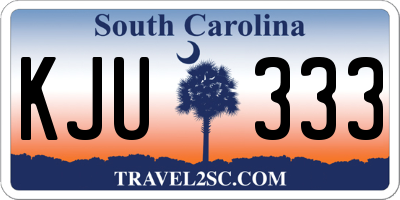 SC license plate KJU333