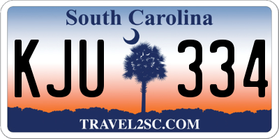 SC license plate KJU334