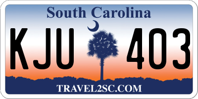 SC license plate KJU403