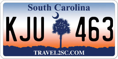 SC license plate KJU463