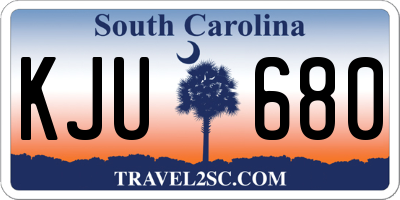SC license plate KJU680
