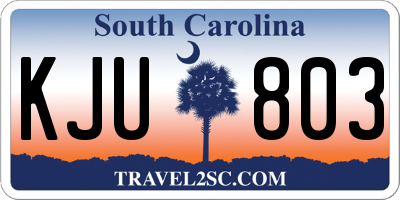 SC license plate KJU803