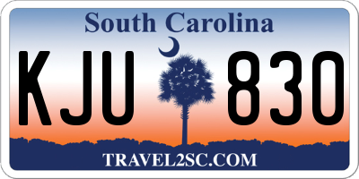 SC license plate KJU830