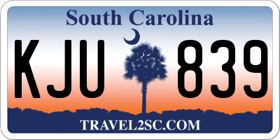 SC license plate KJU839