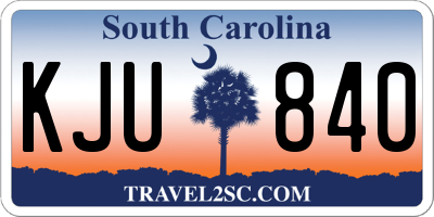 SC license plate KJU840