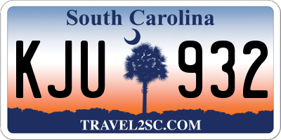 SC license plate KJU932