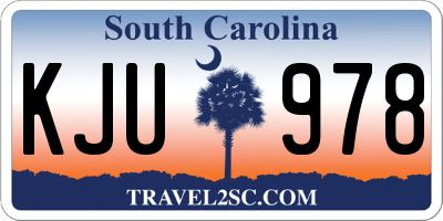 SC license plate KJU978