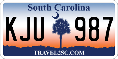 SC license plate KJU987