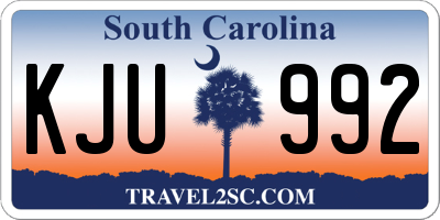 SC license plate KJU992