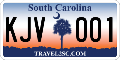 SC license plate KJV001