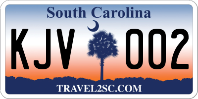 SC license plate KJV002