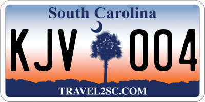 SC license plate KJV004