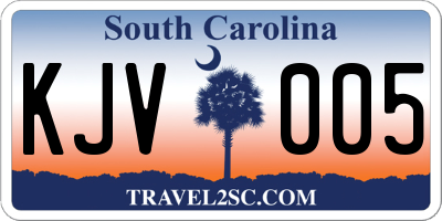 SC license plate KJV005