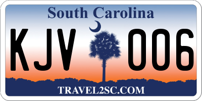 SC license plate KJV006