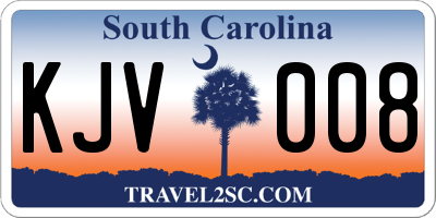 SC license plate KJV008