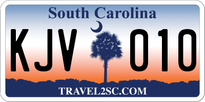 SC license plate KJV010