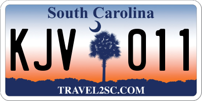 SC license plate KJV011