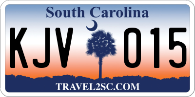 SC license plate KJV015